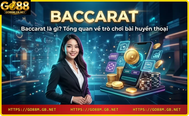 Baccarat game with Player and Banker cards on green table