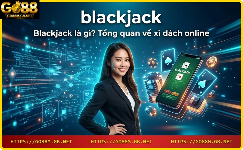 Bài blackjack với Át và 10 trên bàn casino, chip và tay dealer