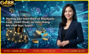 Bài blackjack với Át và 10 trên bàn casino, chip và tay dealer
