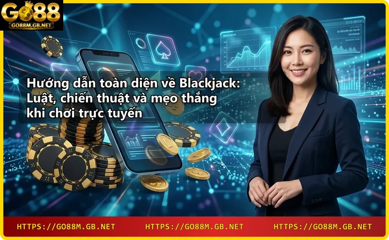 Bài blackjack với Át và 10 trên bàn casino, chip và tay dealer