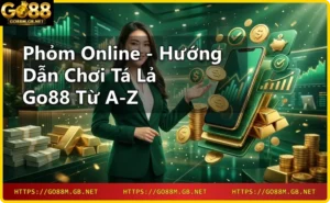 Bàn chơi phỏm với bốn người chơi và các lá bài được sắp xếp thành phỏm