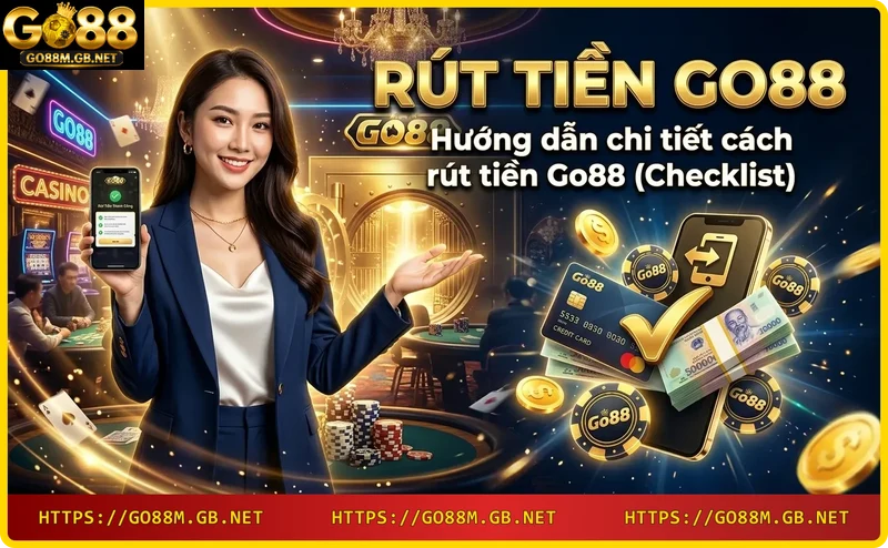 Các bước rút tiền Go88: đăng nhập, rút tiền, xác nhận
