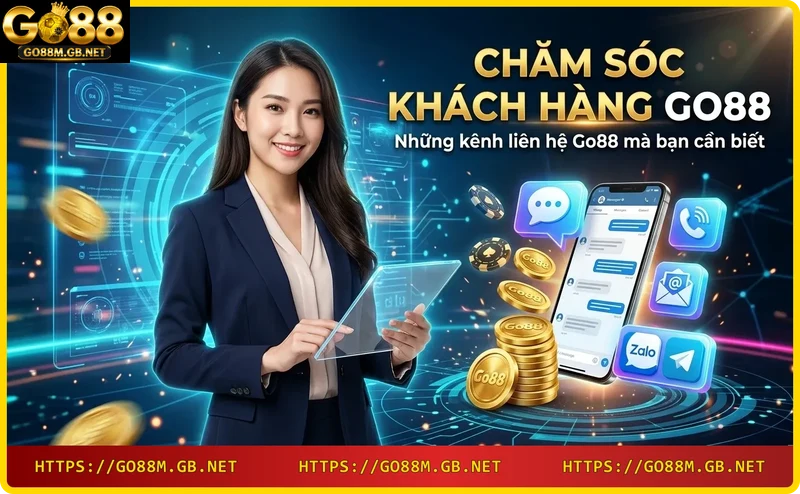 Các kênh liên hệ hỗ trợ Go88: hotline, email, chat, mạng xã hội