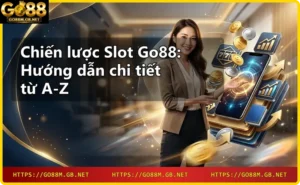 Cúp vàng và biểu tượng slot chiến thắng tượng trưng cho lợi ích của chiến lược slot Go88