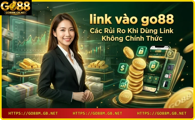Hình ảnh cảnh báo rủi ro khi sử dụng link giả mạo truy cập Go88