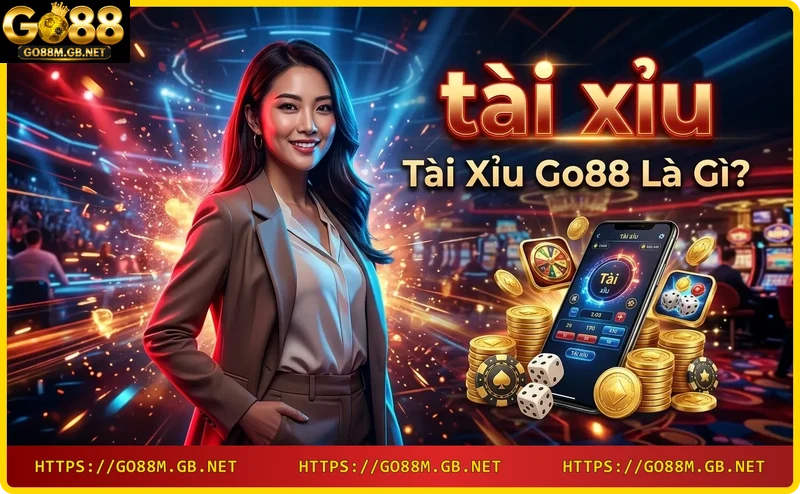 Màn hình điện thoại hiển thị giao diện chơi tài xỉu Sicbo Go88 với xúc xắc và chip cược