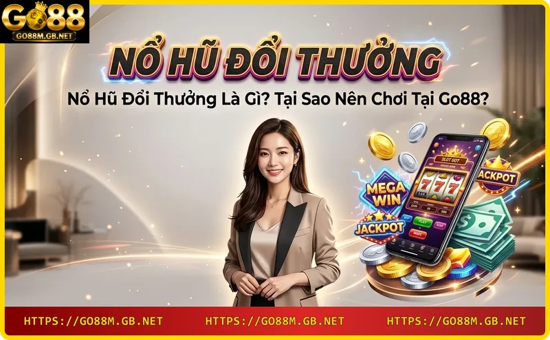 Máy slot nổ hũ đổi thưởng với guồng quay và biểu tượng jackpot