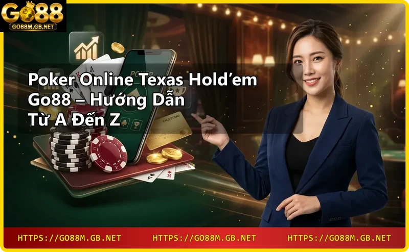 Người chơi poker online vui vẻ với laptop và chip tại Go88