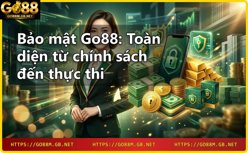 Pháo đài kỹ thuật số với các vòng mã hóa phát sáng, biểu tượng ổ khóa trung tâm, màu neon xanh dương và tím