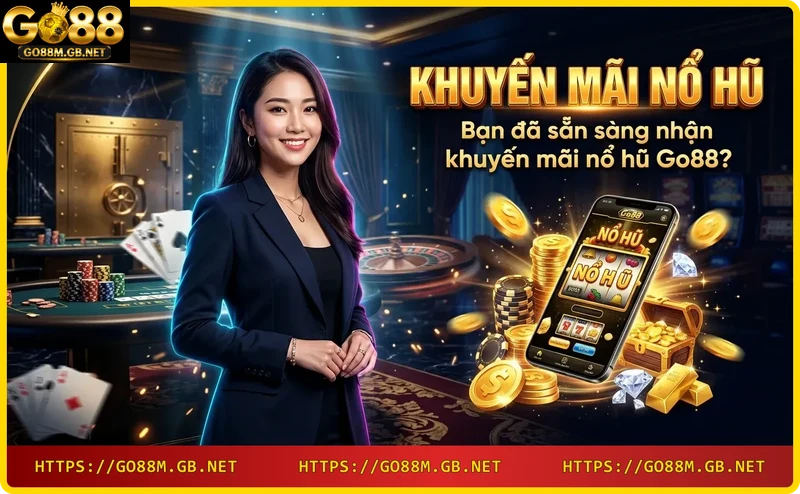 Tay cầm điện thoại chơi slot jackpot tại Go88