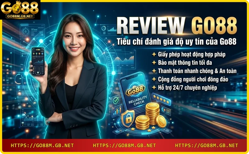 Tiêu chí đánh giá uy tín Go88 - Giấy phép, bảo mật, thanh toán